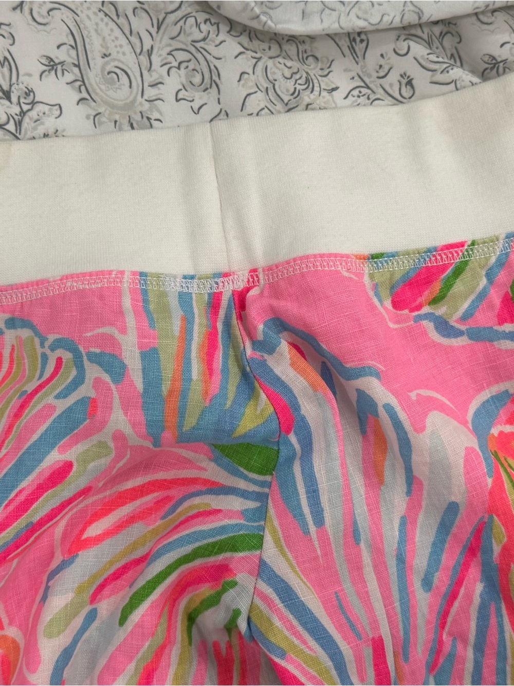 Lilly Pulitzer neon multicolor linen the beach pant w/ cotton drawstring waist - Picture 9 of 16
